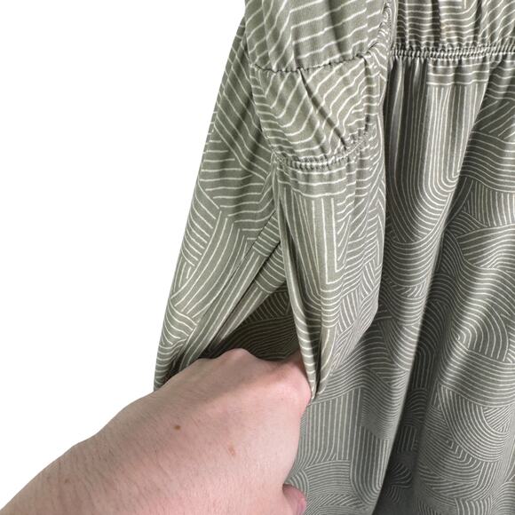 Prana Kamen Dress Green Striped Sleeveless Tank Racerback Stretchy Dress Large L - Picture 7 of 15